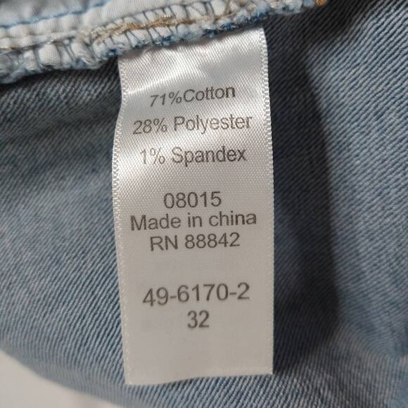 Anthropologie Ellos Button Fly Denim Shorts Size 32 5X plus Cuffed Hem - Picture 5 of 7